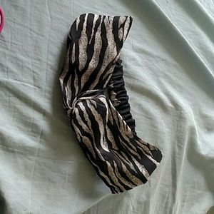 A black and white headband